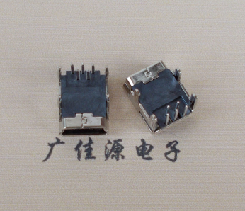 太原Mini usb 5p接口,迷你B型母座,四脚DIP插板,连接器
