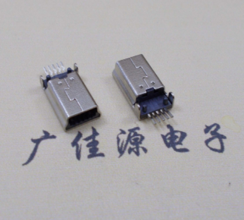 太原MINI USB公头 5pin端子贴板带柱 10.7mm体长