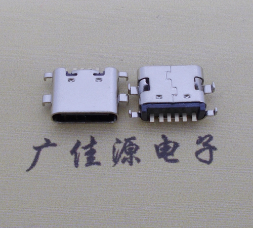 太原简易充电type c6P母座沉板1.6mm接口