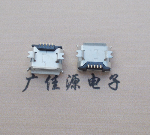 太原Micro USB 5PIN接口,B型垫高0.9mm鱼叉脚贴片雾锡卷边