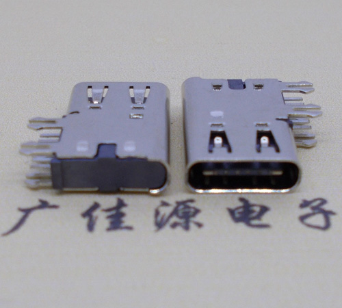 太原侧插USB3.1接头座子.90度type-c母座.6p侧插连接器